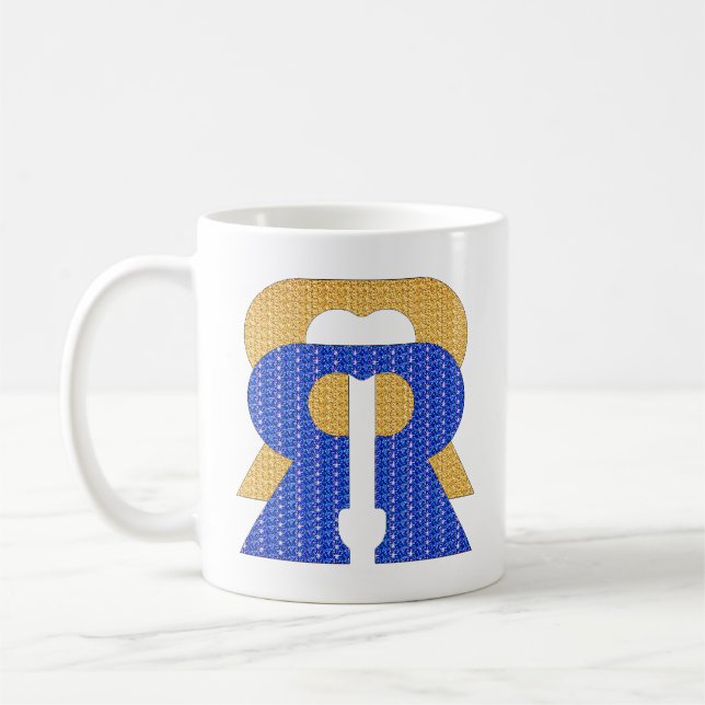 Reese Rideout Blue & Gold Coffee Mug (Left)