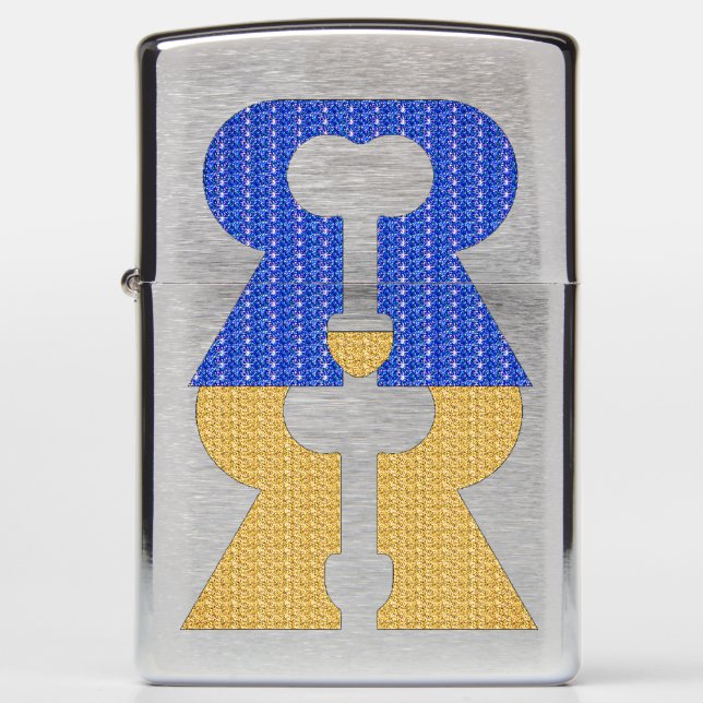 Reese Rideout Blue & Gold Zippo Lighter (Front)