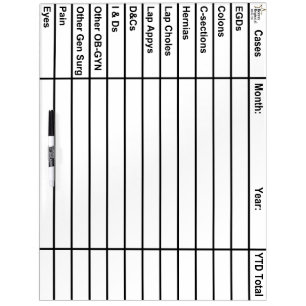 Reeves Case Totals Dry Erase Board