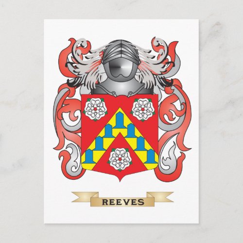 Reeves Coat of Arms Family Crest Postcard