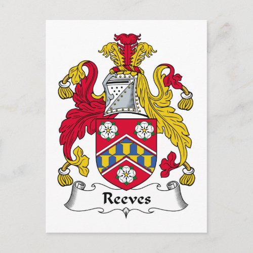 Reeves Family Crest Postcard