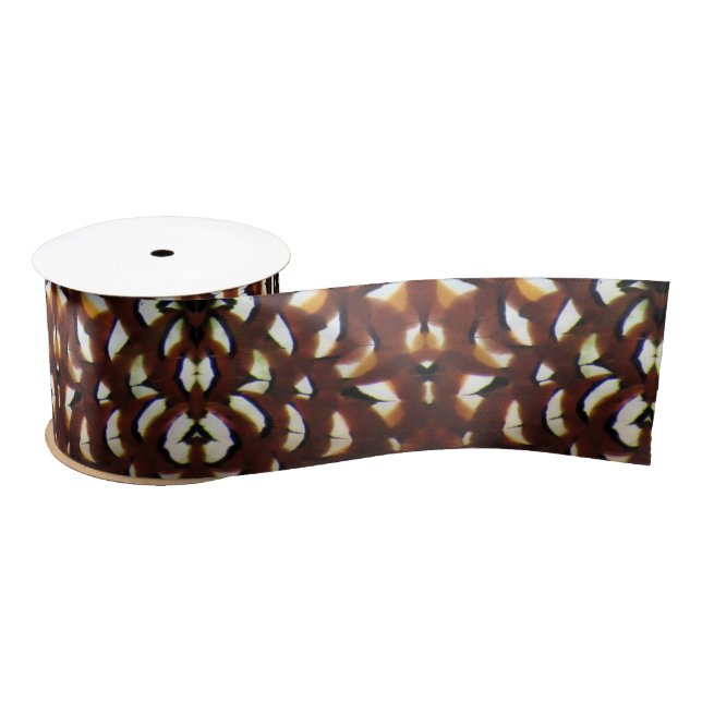 Reeve's Pheasant Brown Feather Design - Ribbon (Spool)