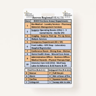 Reeves Regional Health Fire Zones Badge