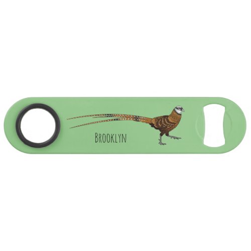 Reevess pheasant bird cartoon illustration  bar key