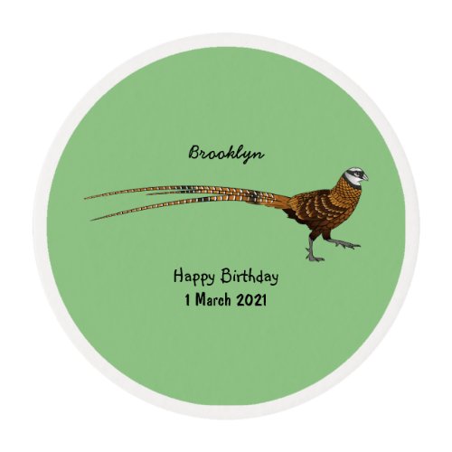 Reevess pheasant bird cartoon illustration edible frosting rounds