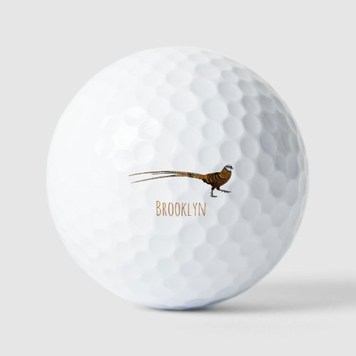 Reevess pheasant bird cartoon illustration  golf balls