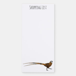 Reeves's pheasant bird cartoon illustration magnetic notepad