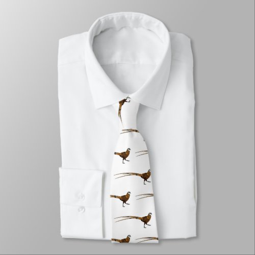 Reevess pheasant bird cartoon illustration neck tie