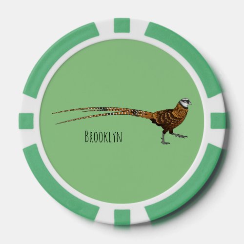 Reevess pheasant bird cartoon illustration  poker chips