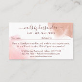 Refer A Beauty Pink Gold Beauty Hand Nail Referral Business Card (Back)