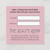 Refer a friend blush pink cute hands illustration referral card (Back)