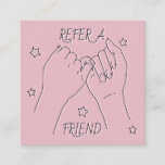 Refer A Friend Blush Pink Cute Hands Illustration Referral Card at Zazzle