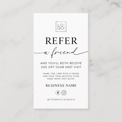 Refer A Friend Business Editable Referral Card