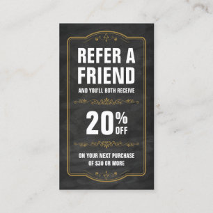 Refer a Friend Chalkboard Bold Referral Card