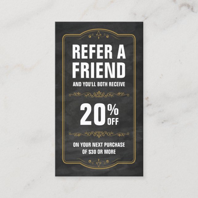 Refer a Friend Chalkboard Bold Referral Card (Front)