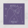 Refer a friend dark purple cute hands illustration referral card