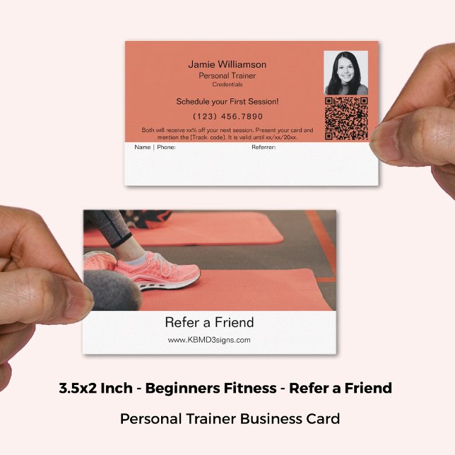 Refer a Friend Fitness Beginner Personal Trainer Referral Card (3.5x2 Inch, Refer a Friend Fitness Beginner Personal Trainer Referral Card)