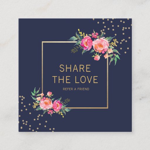 Customizable Refer a Friend Floral Referral Salon Client Card