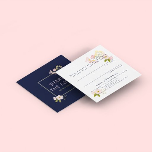 Customizable Refer a Friend Floral Referral Salon Client Card