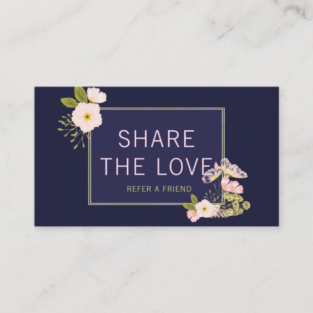 Refer a Friend Floral Referral Salon Client Card (Front)