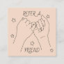 Refer a friend light peach cute hands illustration referral card