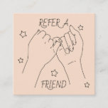 Refer A Friend Light Peach Cute Hands Illustration Referral Card at Zazzle