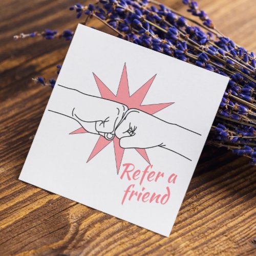 Refer A Friend Lineart Hands Besties Loyalty Card