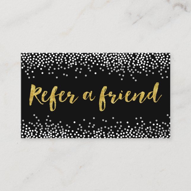 Refer a Friend Modern Confetti Dots Referral Card (Front)