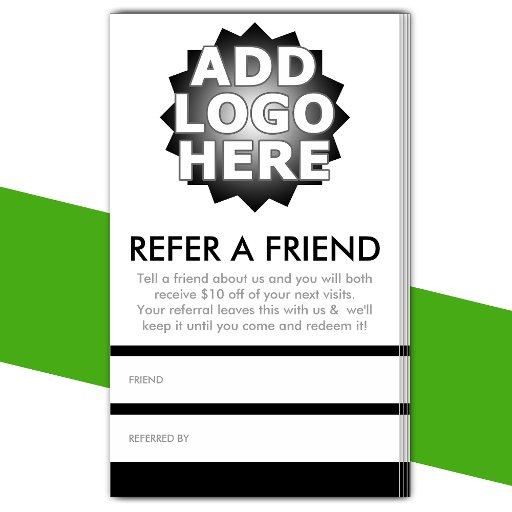 Customizable refer a friend business card
