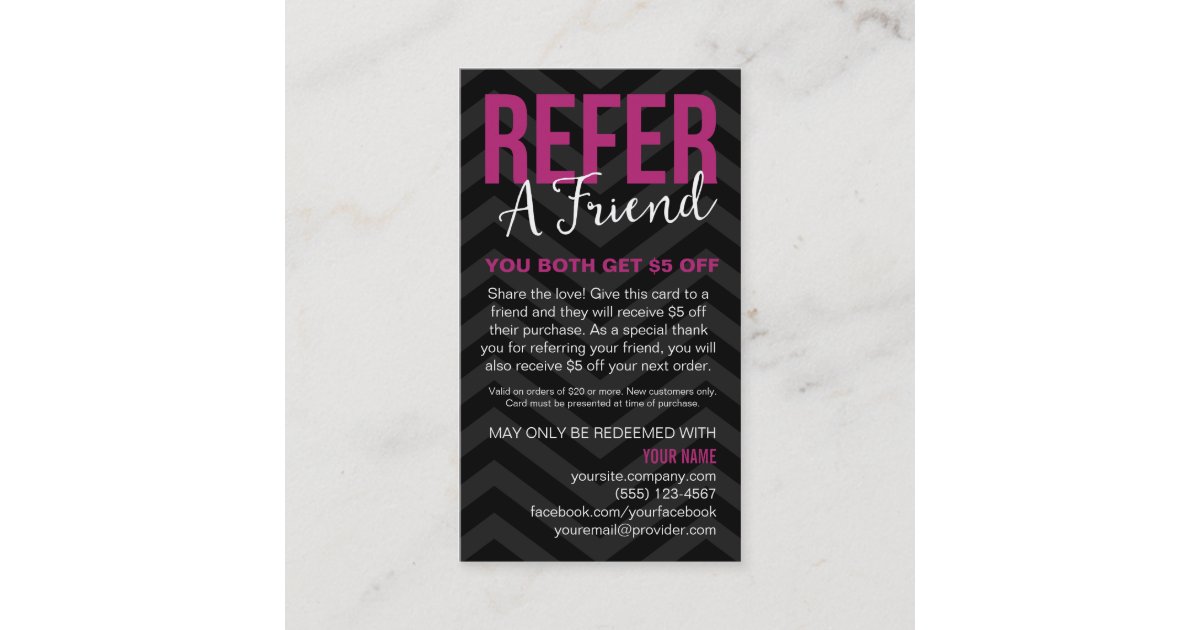 Refer A Friend Referral Card Business Cards 0559