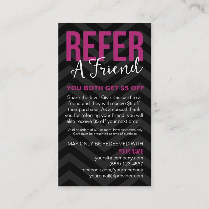 Refer A Friend Referral Card Business Cards 5759