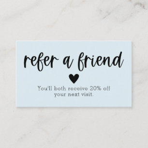 Refer A Friend Salon Referral Card