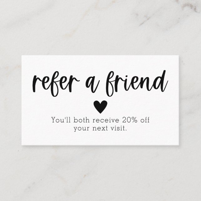 Refer A Friend Salon Referral Card (Front)
