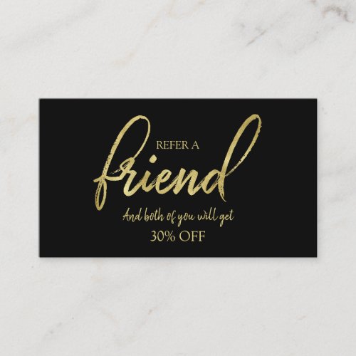 Refer A Friend Stylish Calligraphy Referral Card