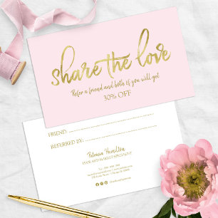 Refer A Friend Stylish Calligraphy Referral Card