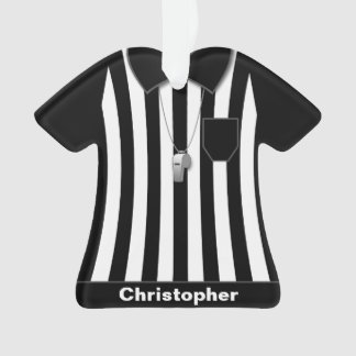 Referee Black Sleeves Uniform Personalized Ornament