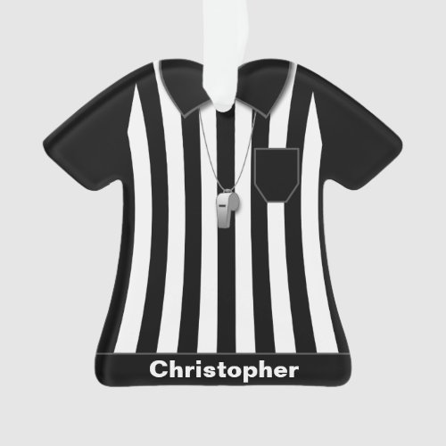 Referee Black Sleeves Uniform Personalized Ornament