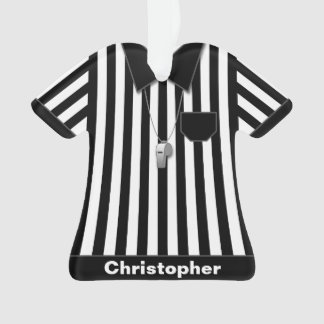 Referee Black & White Striped Uniform Personalized Ornament