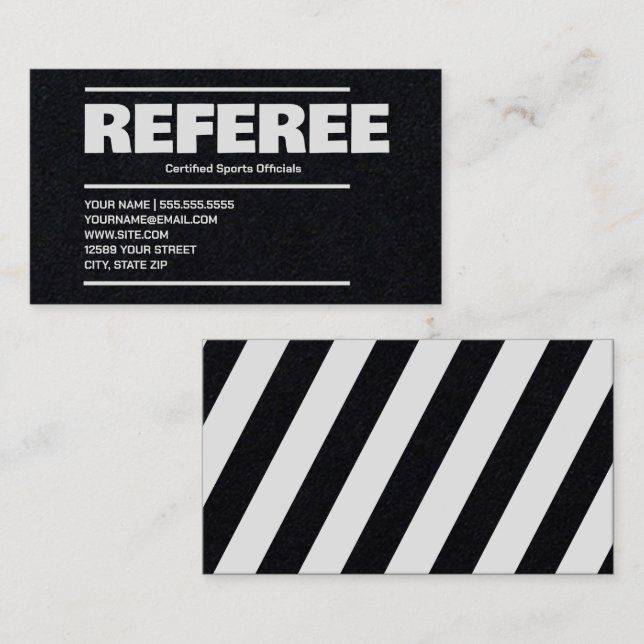 Referee Business Card (Front/Back)