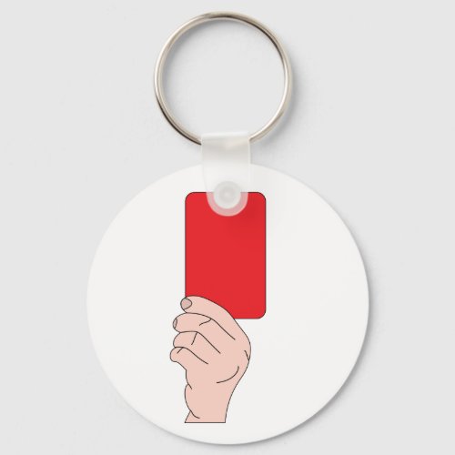 Referee Showing A Red Card Keychain