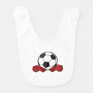 Referee whistle & Soccer ball Baby Bib