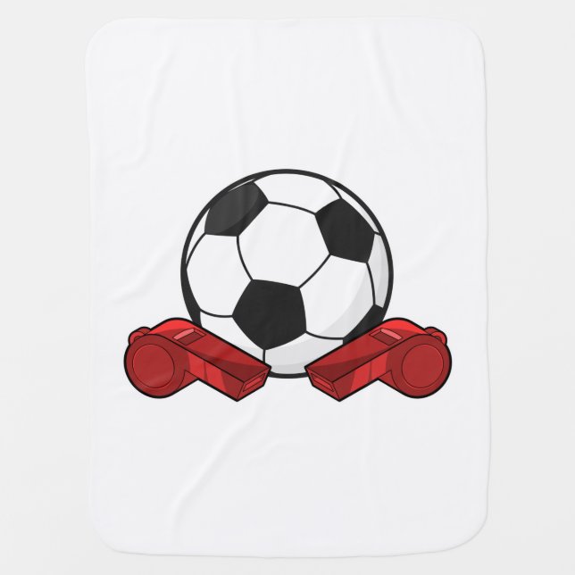 Referee whistle & Soccer ball Baby Blanket (Front)