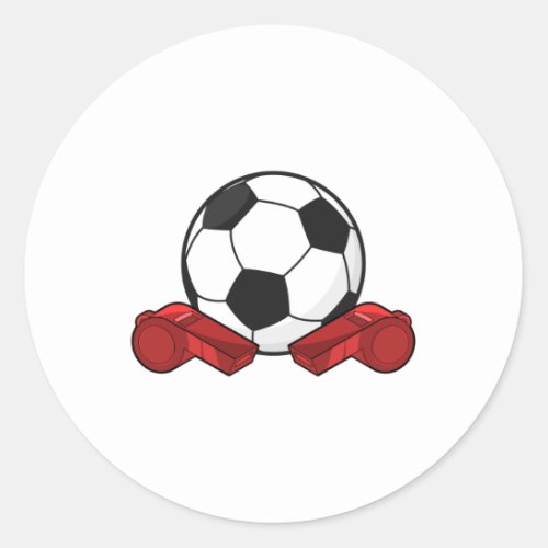 Referee whistle  Soccer ball Classic Round Sticker