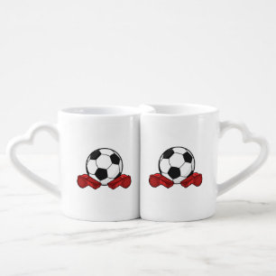 Referee whistle & Soccer ball Coffee Mug Set