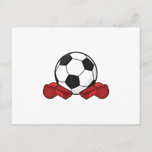 Referee whistle & Soccer ball Postcard