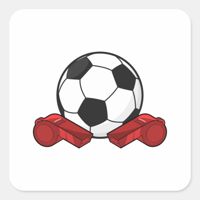 Referee whistle & Soccer ball Square Sticker (Front)