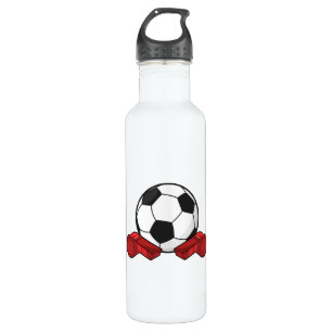 Referee whistle & Soccer ball Stainless Steel Water Bottle