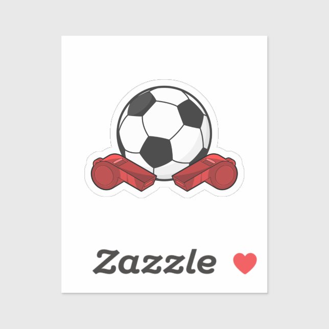 Referee whistle & Soccer ball Sticker (Sheet)
