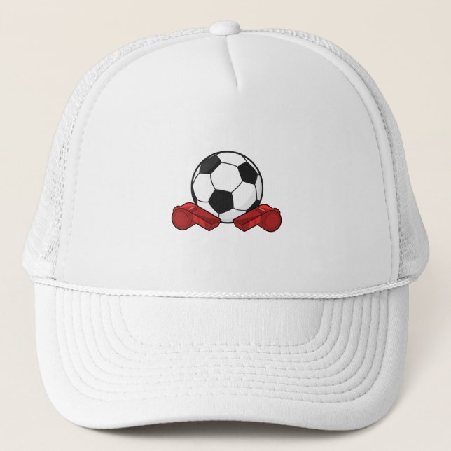Referee whistle & Soccer ball Trucker Hat (Front)