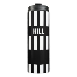 Referee Zebra Stripe Black & White Thermal Tumbler